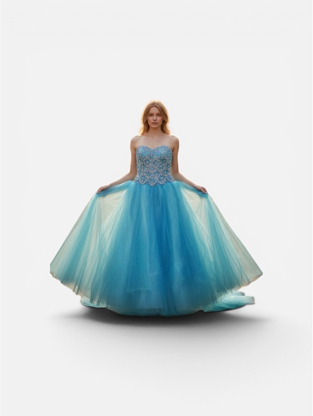 Blue Ball Gown with Beaded Bodice [COPY]